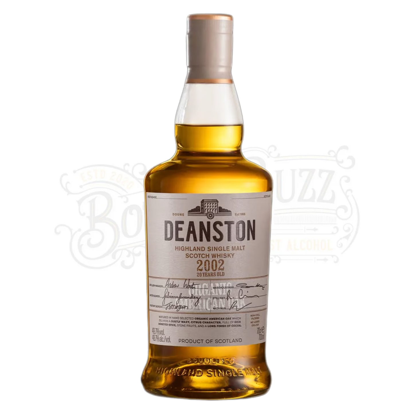 Deanston Single Malt Scotch Organic American Oak 20 Yr 700 ml