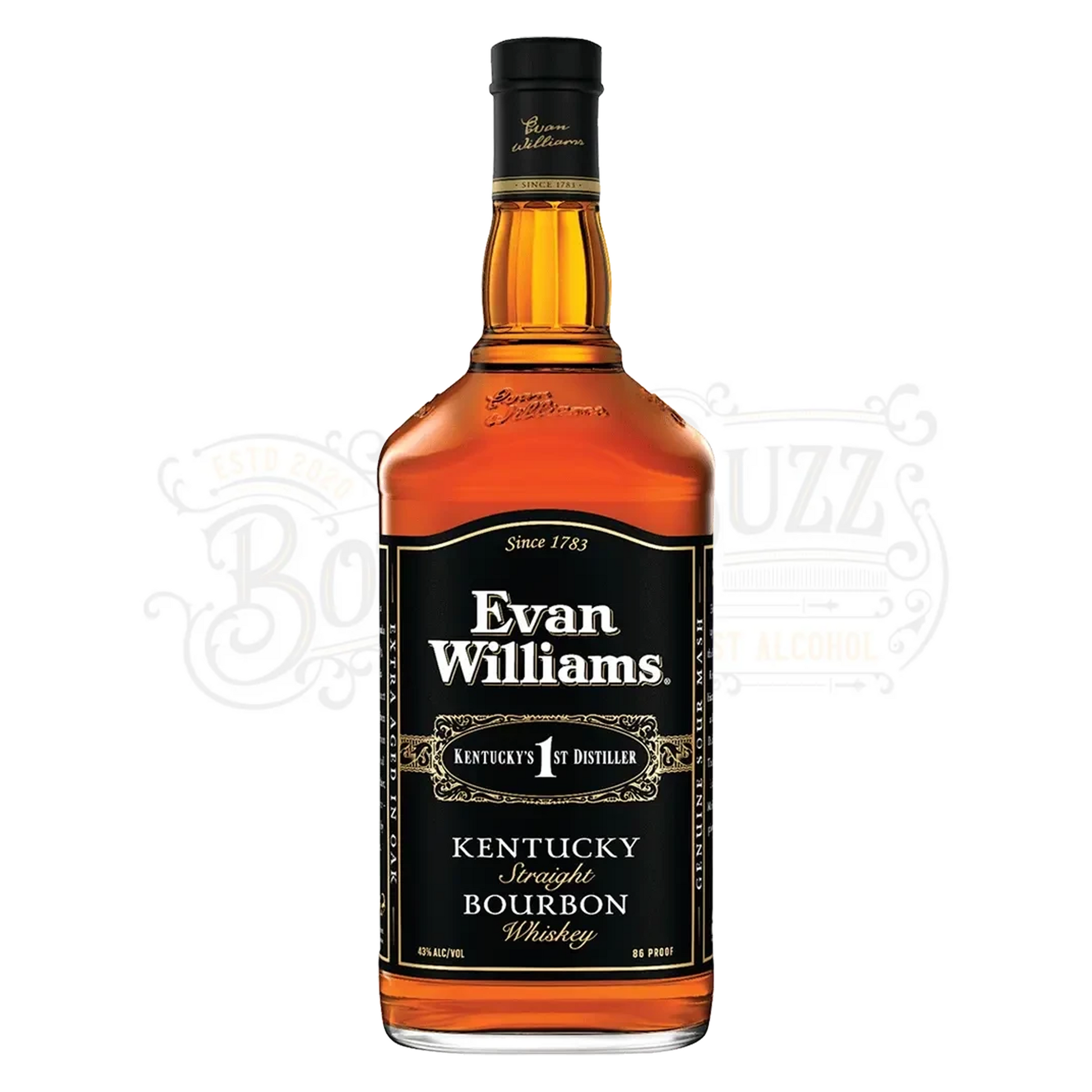 Evan Williams Straight Bourbon Black Label 1.75 L