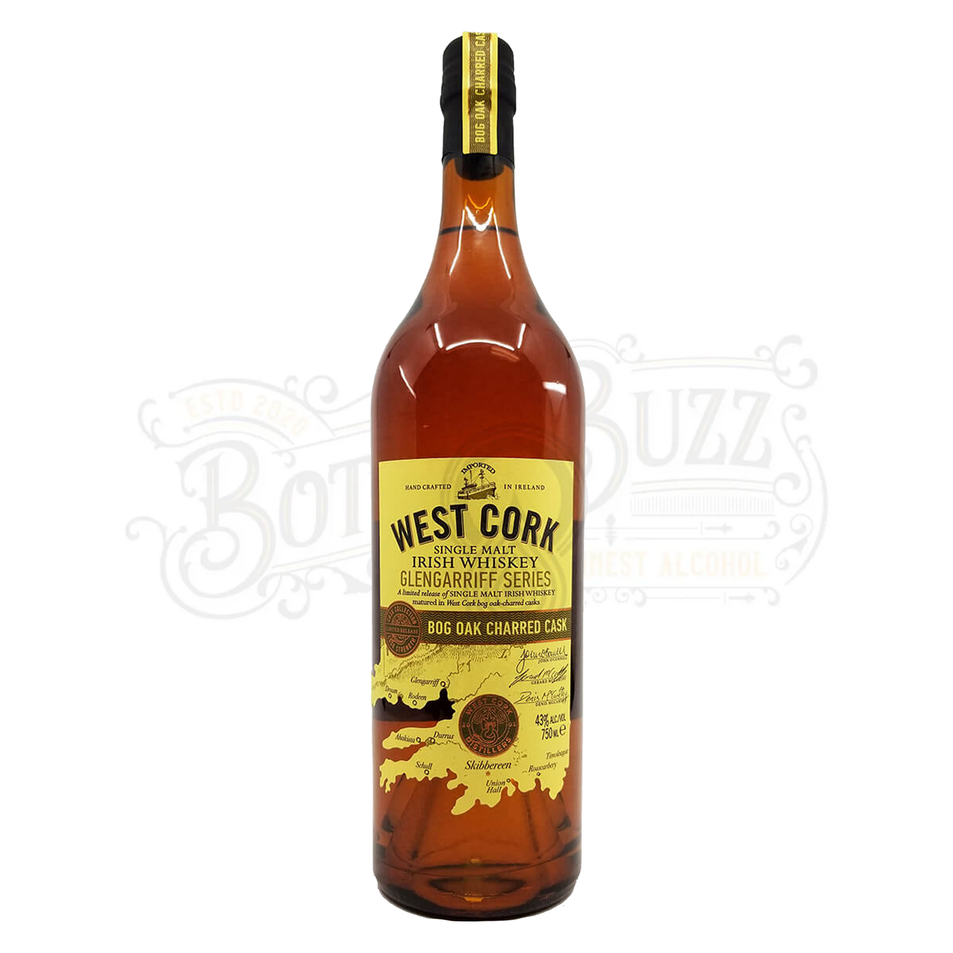 West Cork Single Malt Irish Whiskey Glengarriff Series Bog Oak Charred Cask