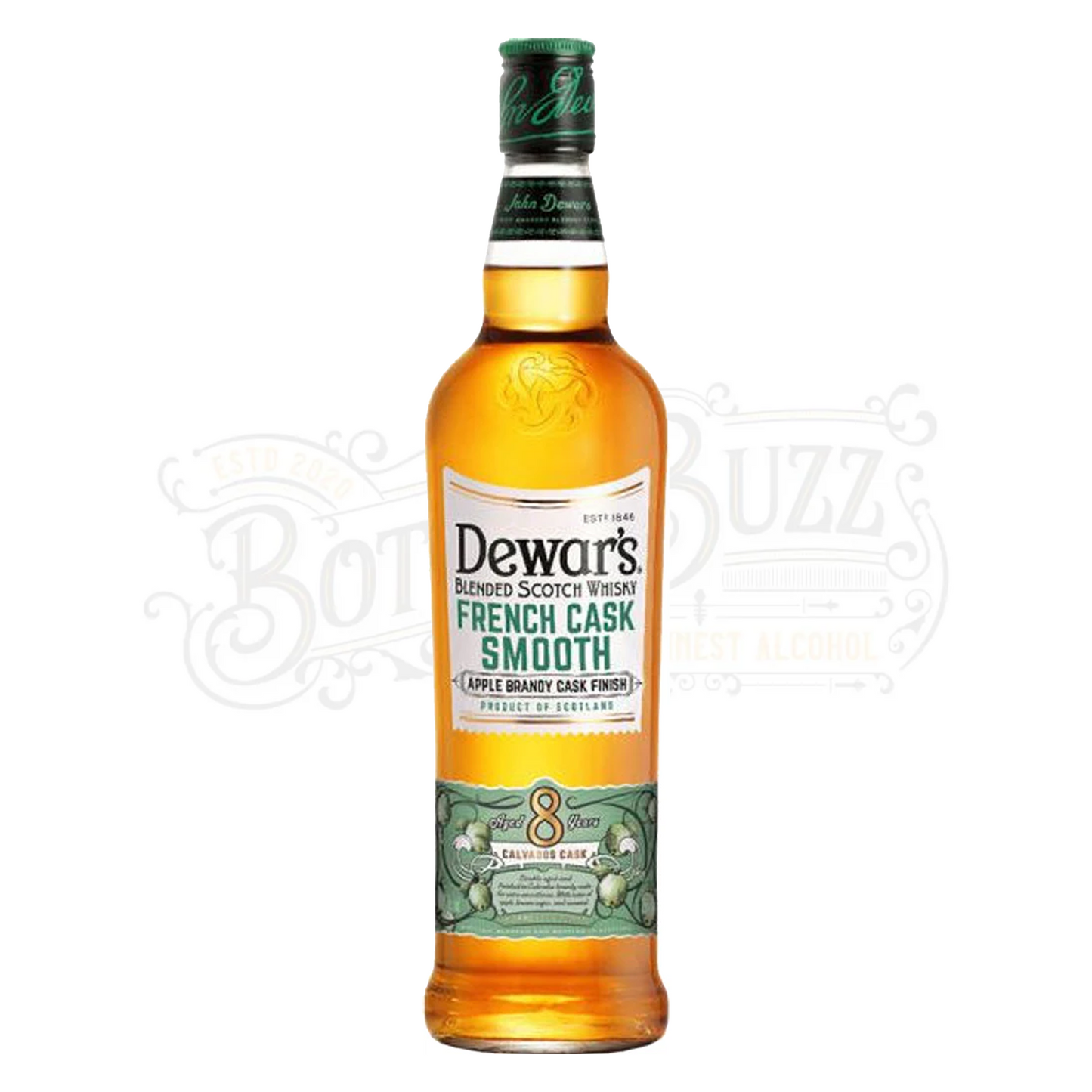 Dewar's Blended Scotch Whiskey French Cask Smooth Apple Brandy Cask Finish 8 Yr