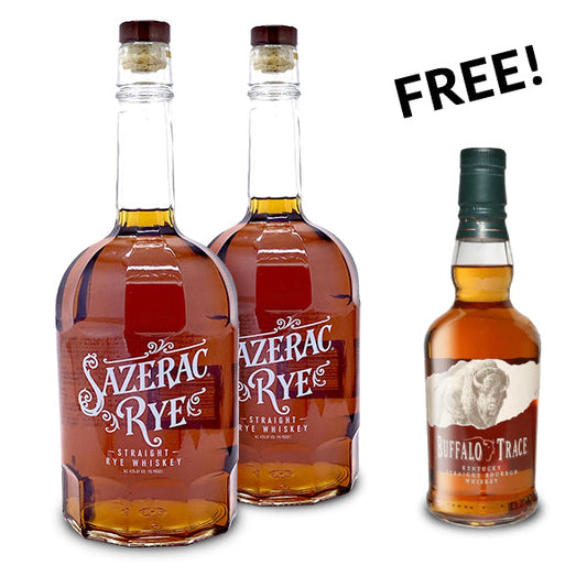 Sazerac Rye 1.75L (2 bottles) + Free Buffalo Trace 375mL Special