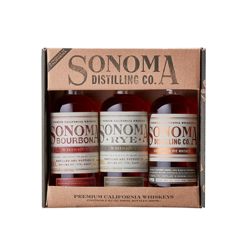 Sonoma Distilling Company Bourbon/Rye/Cherrywood Rye 3 Packs 200ml