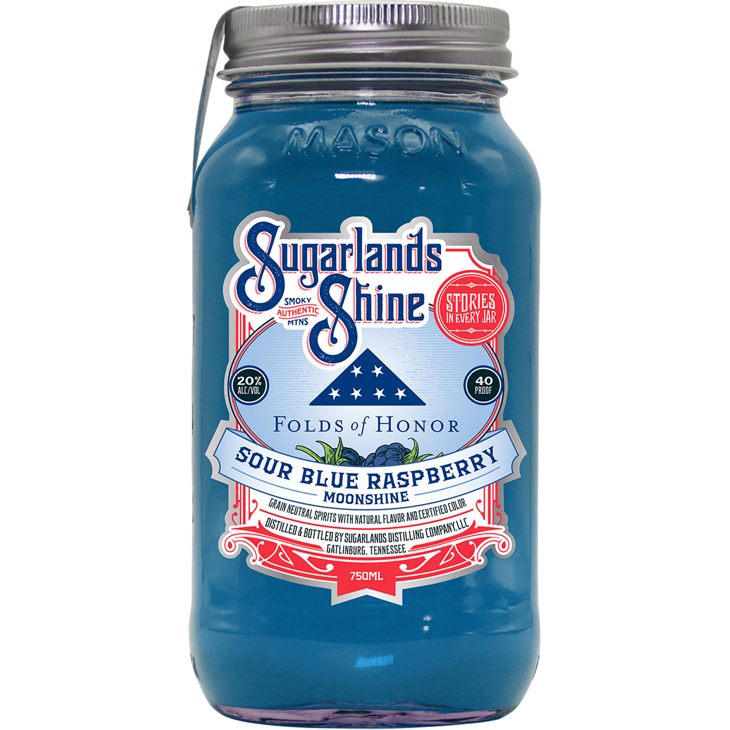 Sugarlands Shine Folds of Honor Sour Blue Razzberry Moonshine