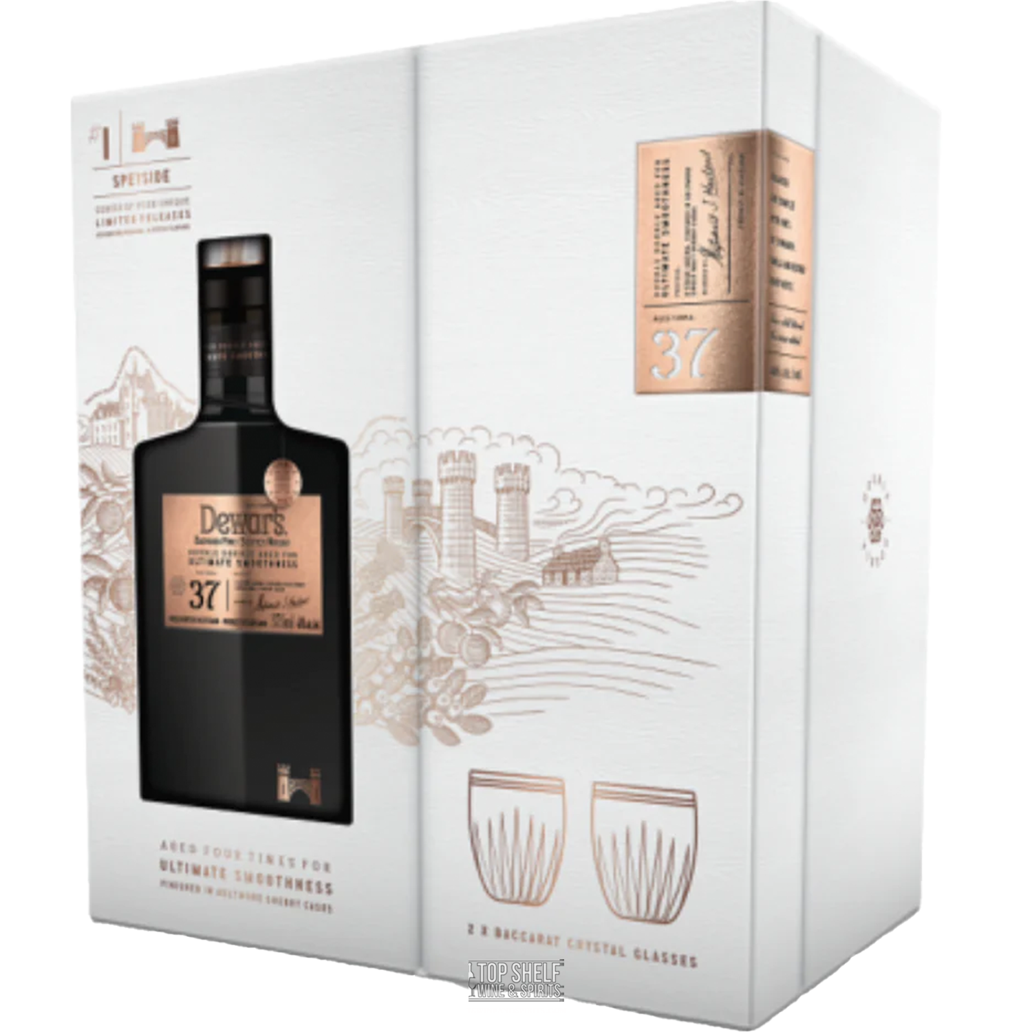 Dewar's 37 Year Double Double Blended Scotch Whisky With 2 Crystal Glasses