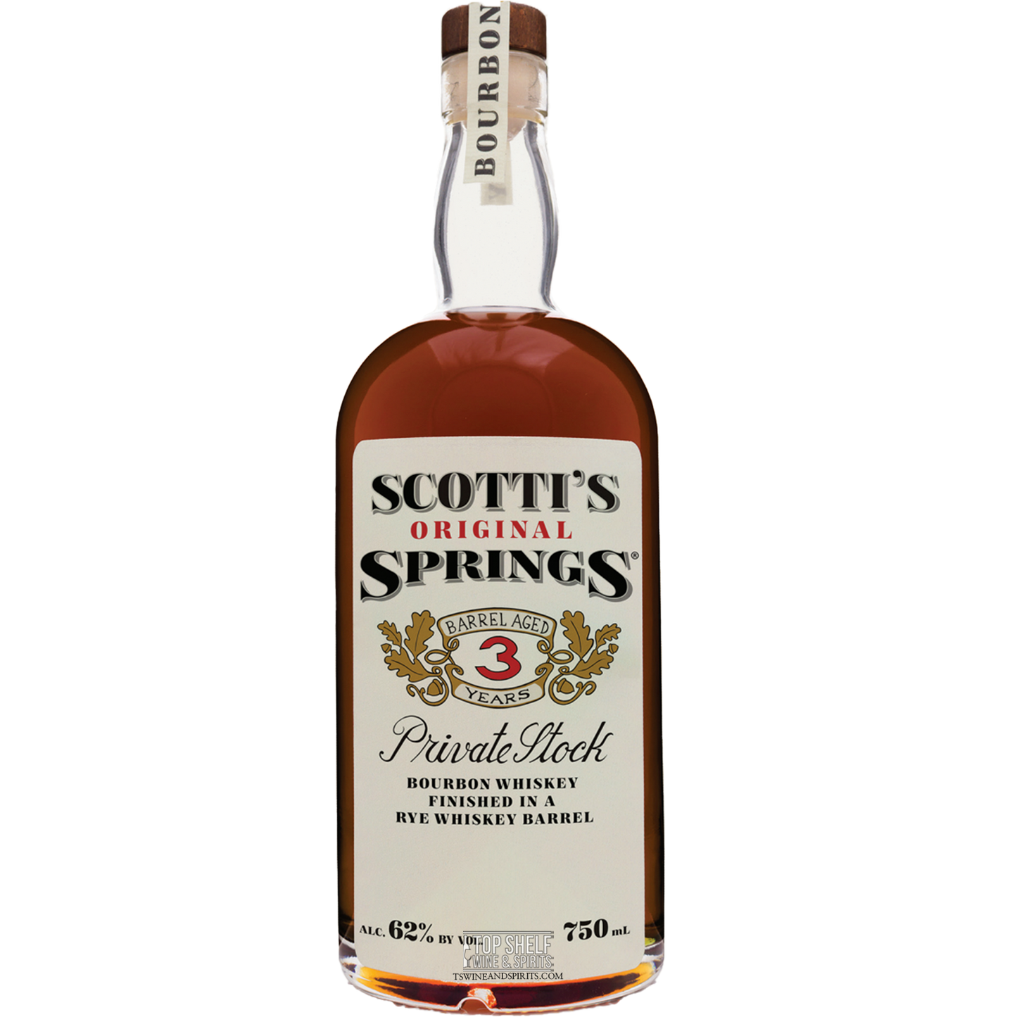 Scotti's Springs 3 Year Private Stock Barrel Aged Bourbon Finished in Rye Barrels