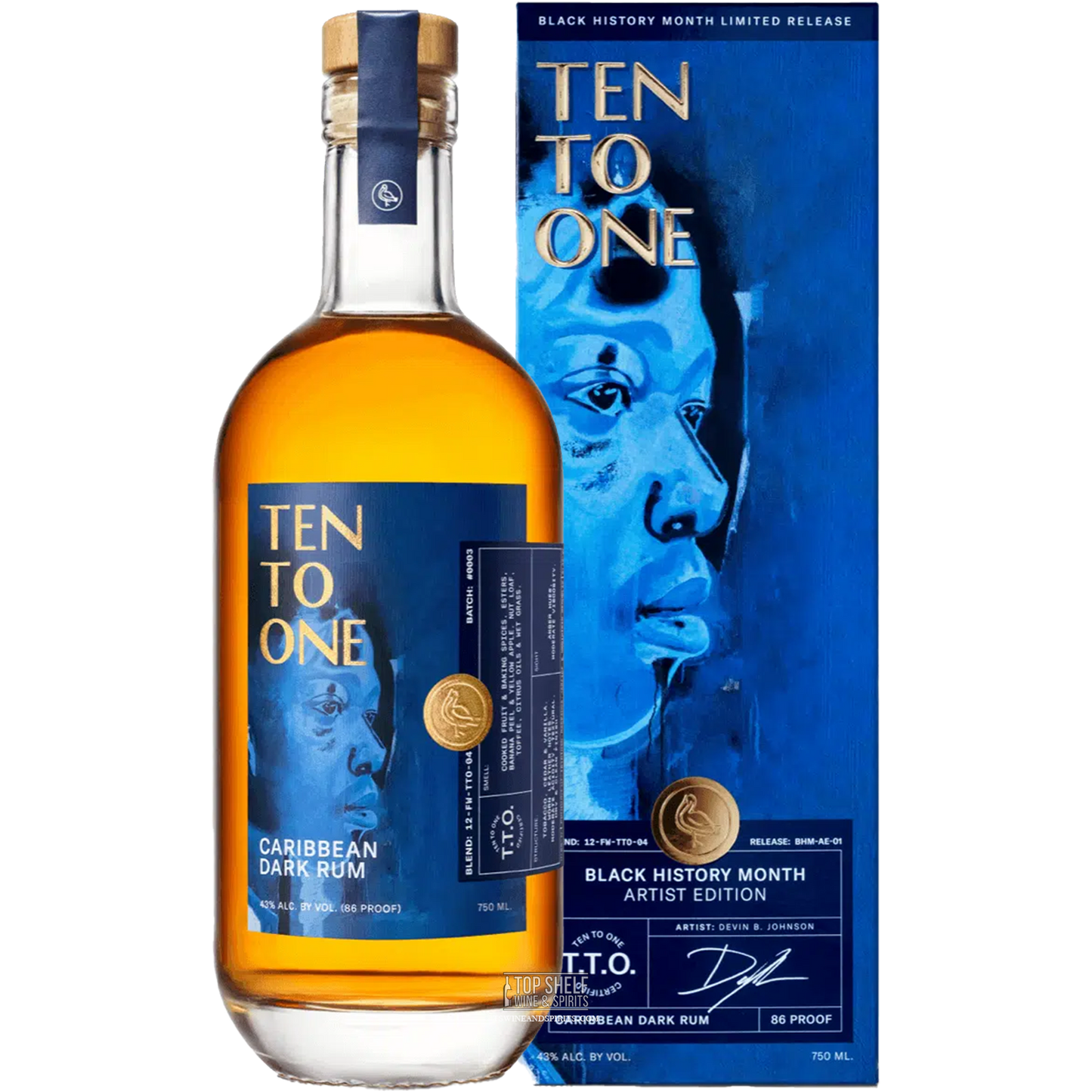 Ten To One Devin B. Johnson Caribbean Dark Rum (Black History Month Edition)
