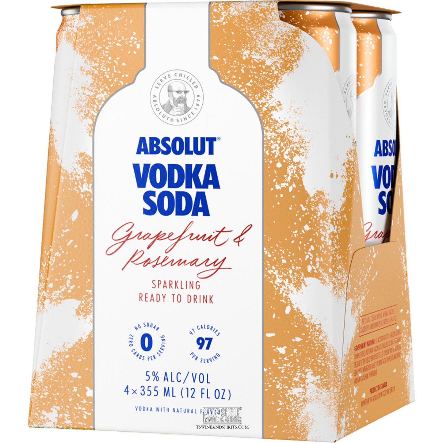 Absolut Grapefruit & Rosemary Vodka Soda (4 Pack Cans)