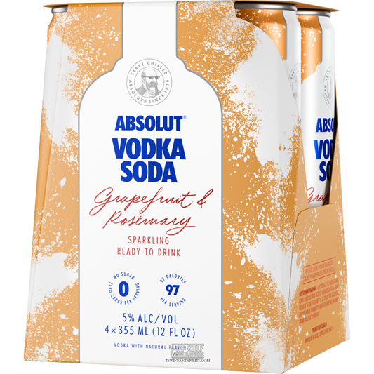 Absolut Grapefruit & Rosemary Vodka Soda (4 Pack Cans)