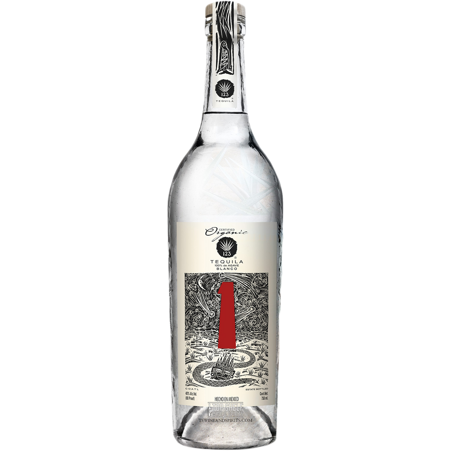 123 Organic Blanco (Uno) Tequila