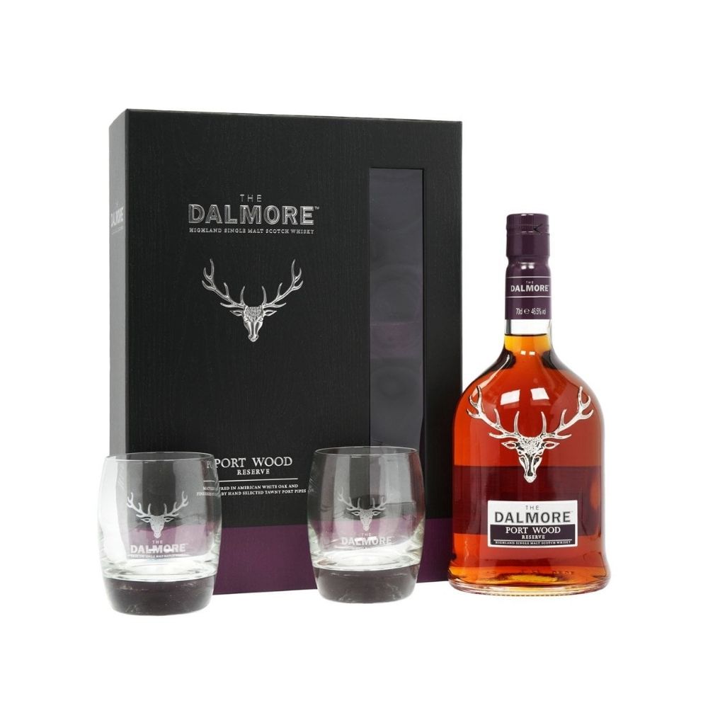 The Dalmore Port Wood Reserve W/2 Glasses