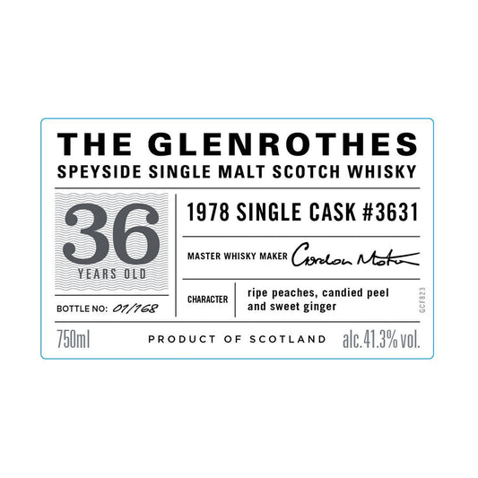 The Glenrothes 36 Year Old 1978 Single Cask #3631 750ml