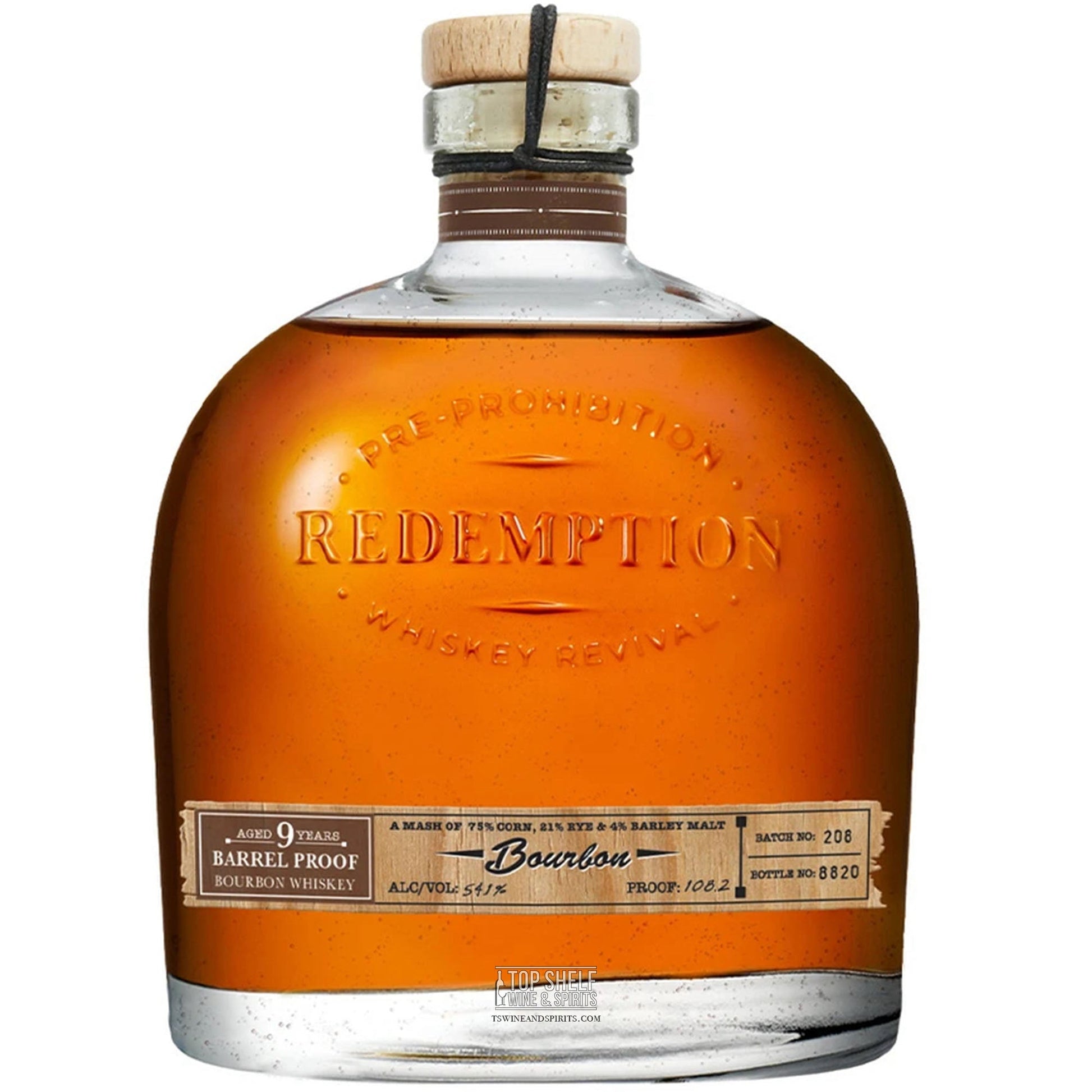 Redemption 9 Year Old Barrel Proof Bourbon
