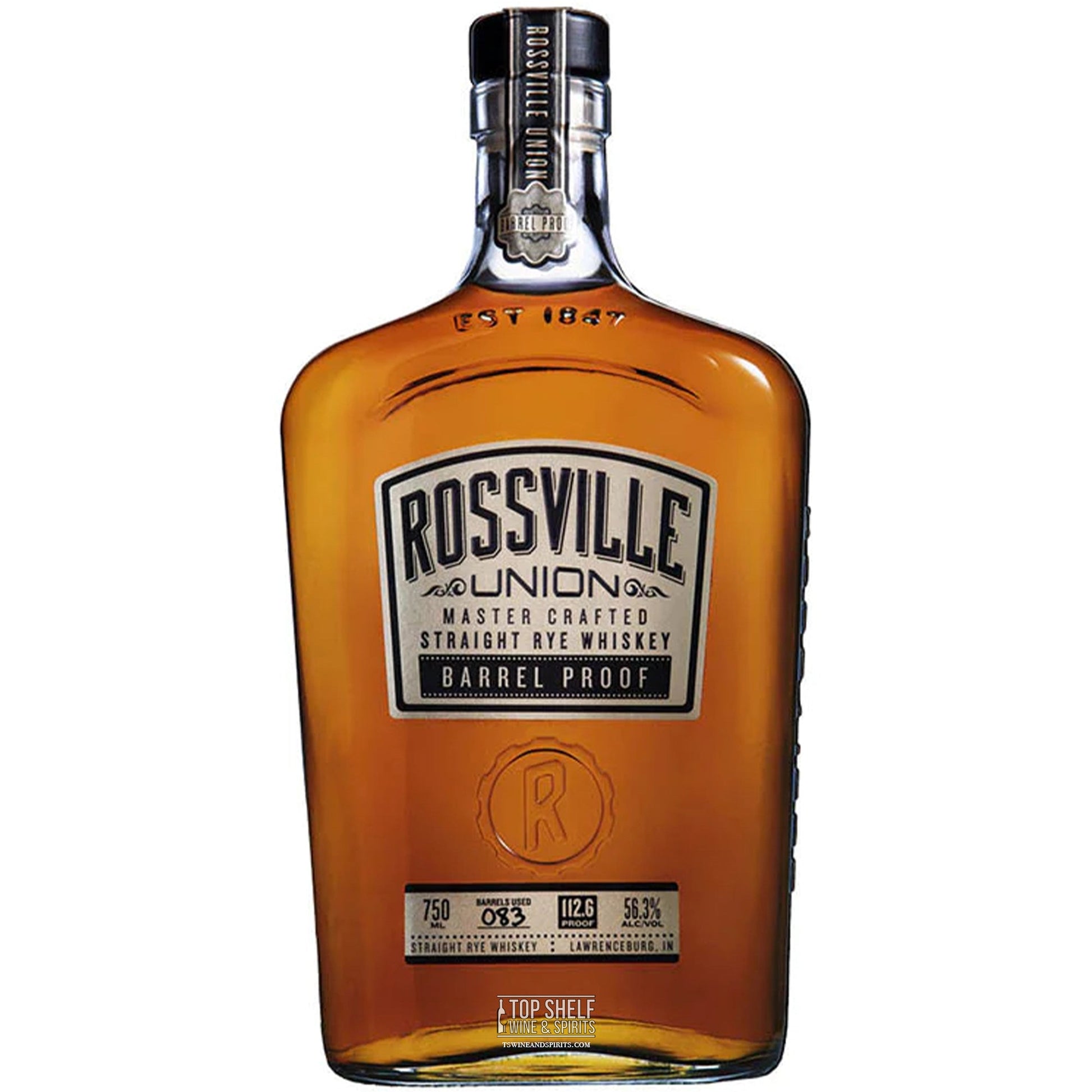 Rossville Union Master Crafted Barrel Proof Straight Rye Whiskey