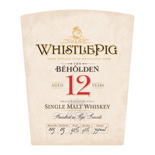 WhistlePig The Beholden 12 Year Single Malt 750ml