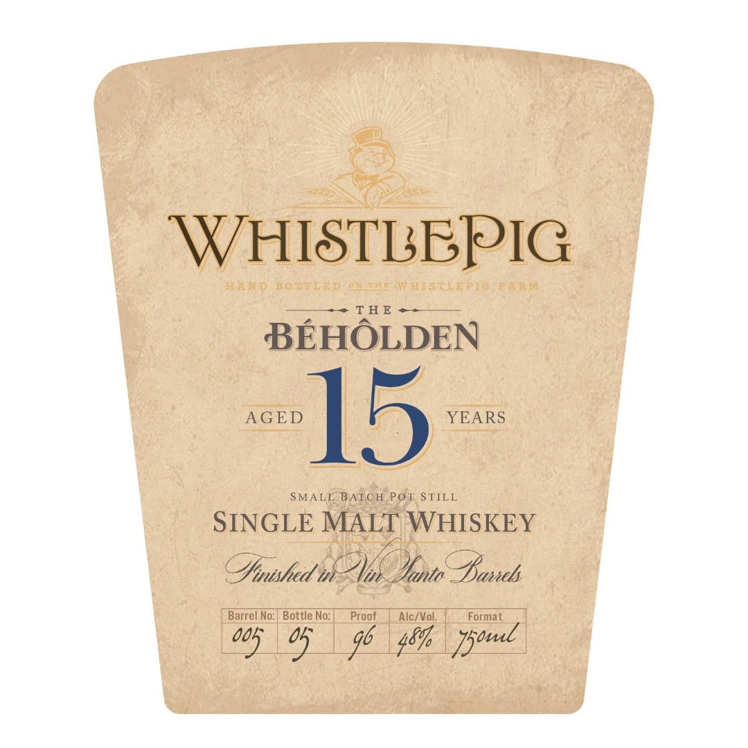 WhistlePig The Beholden 15 Year Old Finished In Vin Santo Barrels 750ml