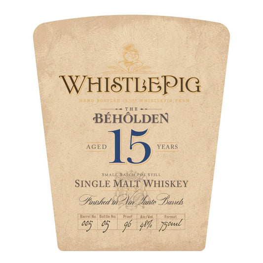 WhistlePig The Beholden 15 Year Old Finished In Vin Santo Barrels 750ml