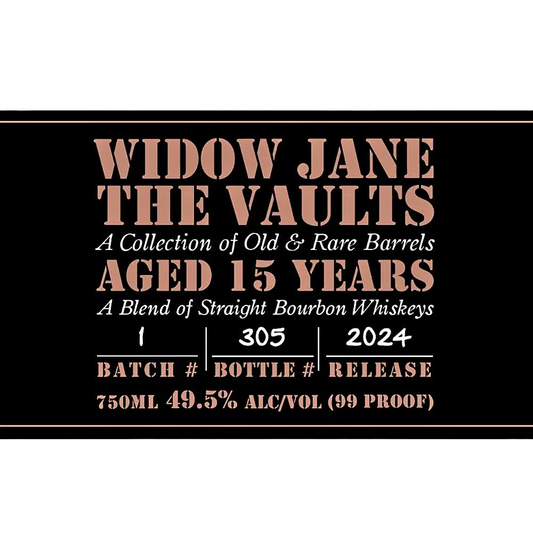Widow Jane The Vaults Aged 15 Years 2024 Release