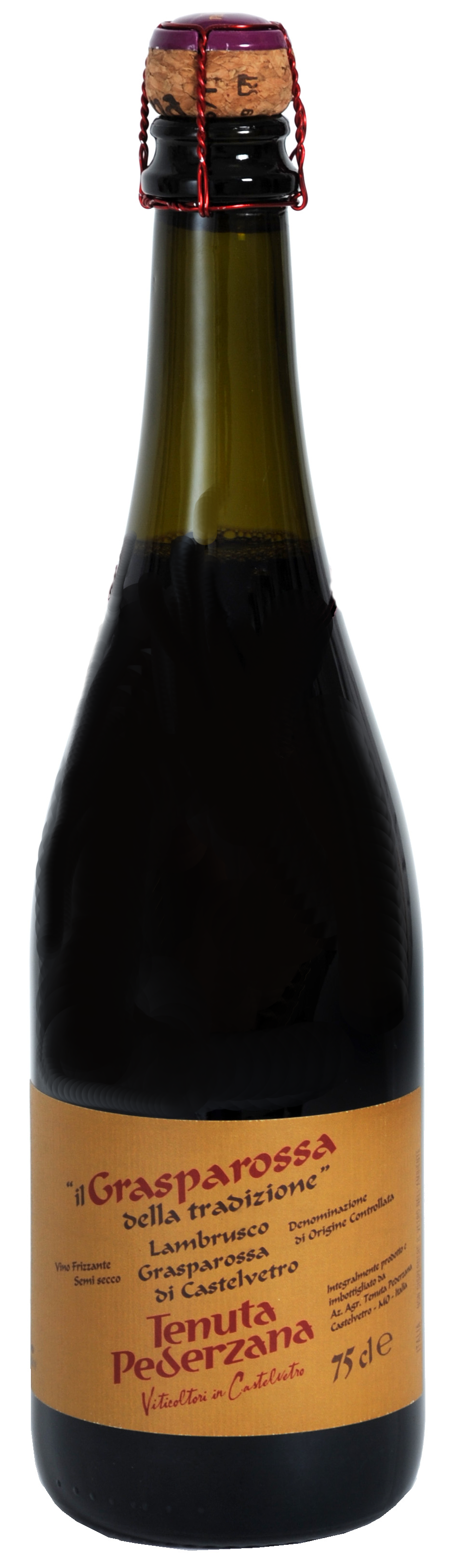 Pederzana Il Grasparossa Della Tradizione Lambrusco 2021  Front Bottle Shot