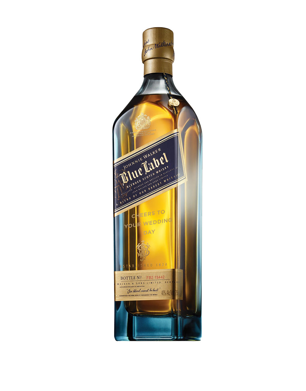 JOHNNIE WALKER BLUE LABEL® - 'CHEERS TO YOUR WEDDING DAY' ENGRAVED BOTTLE BLENDED SCOTCH WHISKY 750 ML