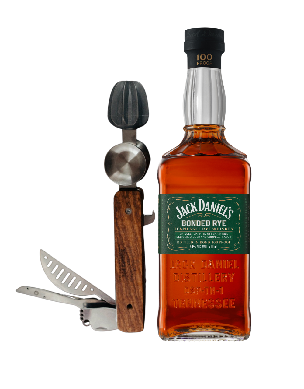 JACK DANIEL'S BONDED RYE WHISKEY WITH MULTI-USE BARTENDER TOOL 700 ML