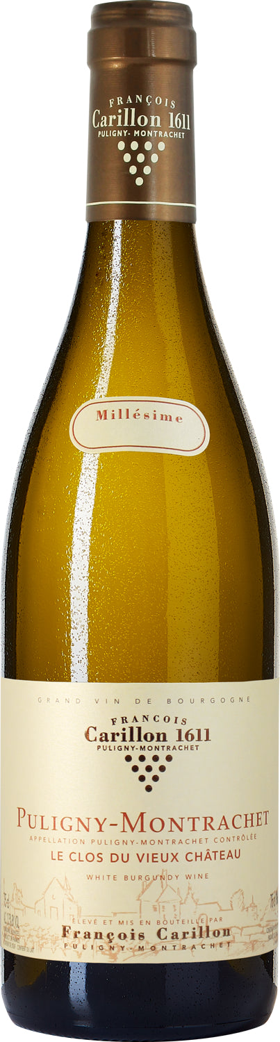 Francois Carillon Puligny-Montrachet Clos du Vieux Chateau 2022  Front Bottle Shot