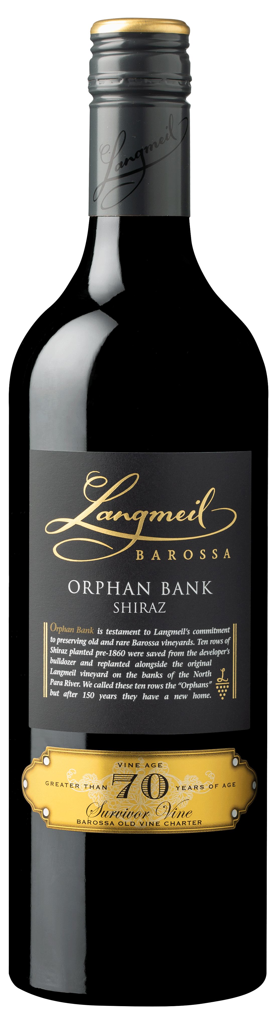 Langmeil Orphan Bank Shiraz 2017  Front Bottle Shot