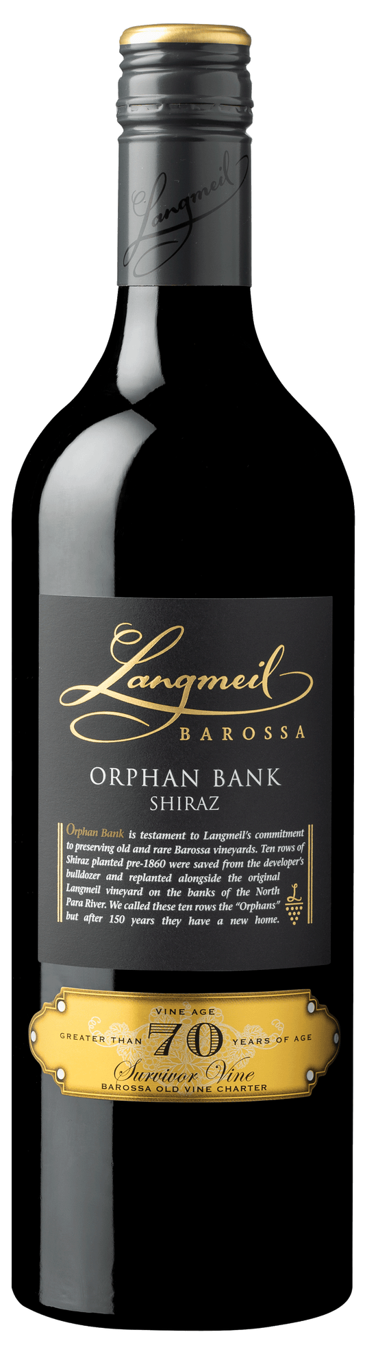 Langmeil Orphan Bank Shiraz 2017  Front Bottle Shot