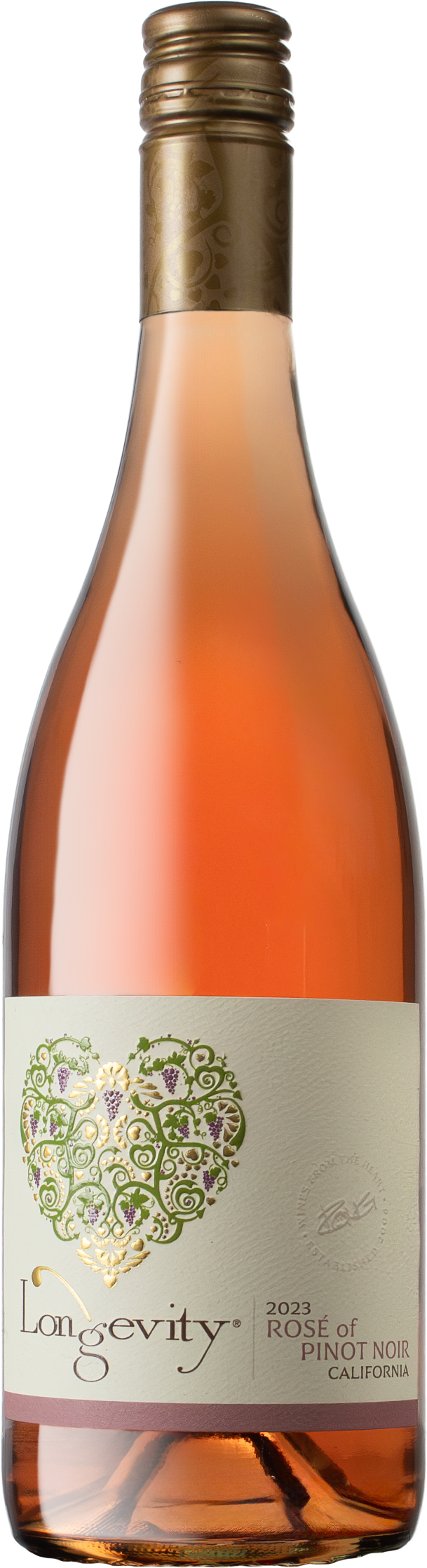 Longevity Wines Debra's Cuvee Rose of Pinot Noir 2023  Front Bottle Shot