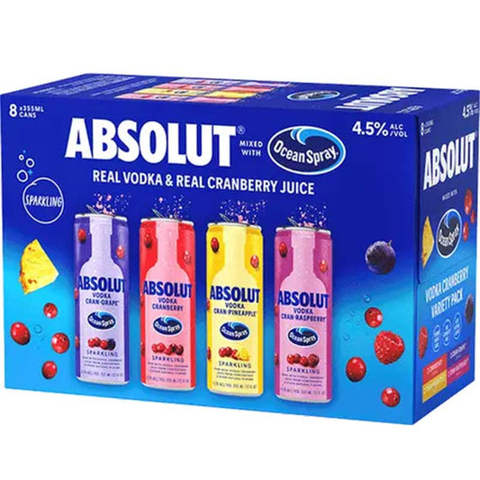 Absolut Ocean Spray Variety Pack 8/355ml