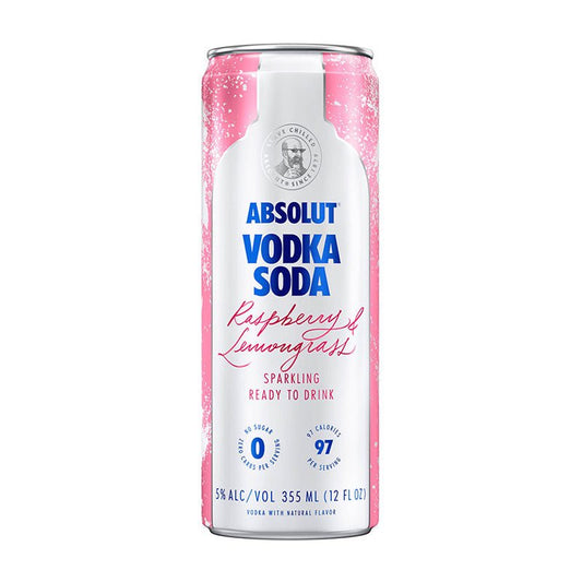 Absolut Soda Raspberry & Lemongrass Vodka 4/355ml
