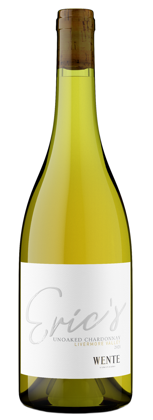 Wente Eric's Unoaked Chardonnay 2021  Front Bottle Shot