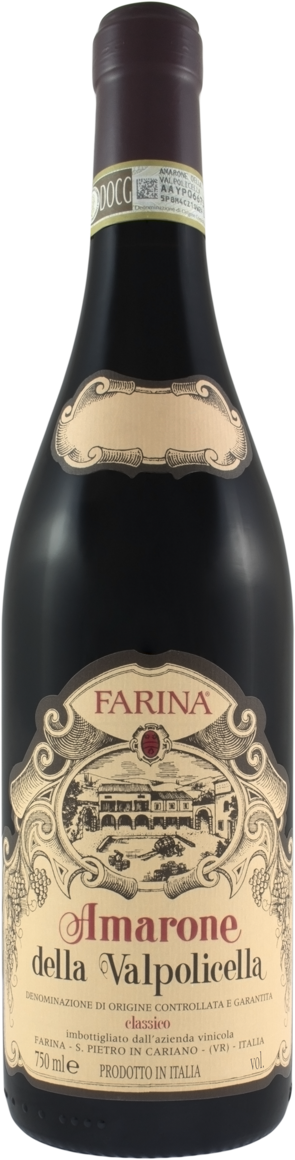Remo Farina Amarone della Valpolicella Classico 2020  Front Bottle Shot