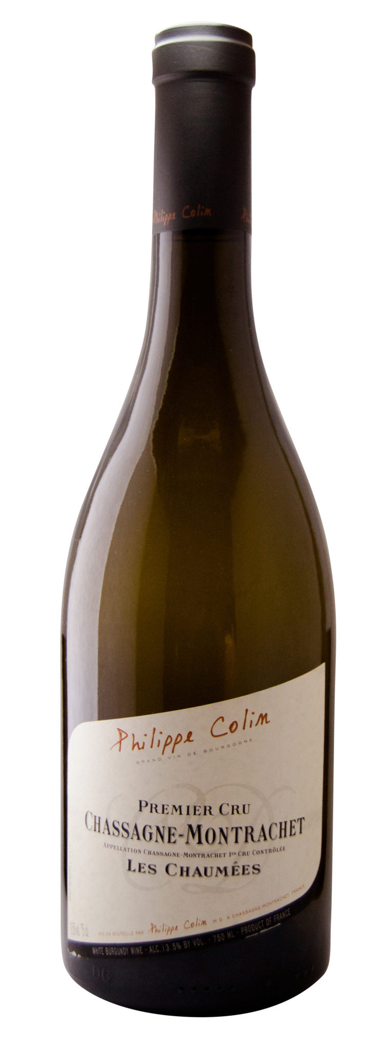 Philippe Colin Chassagne-Montrachet Les Chaumees Clos St Abdon Premier Cru 2020  Front Bottle Shot