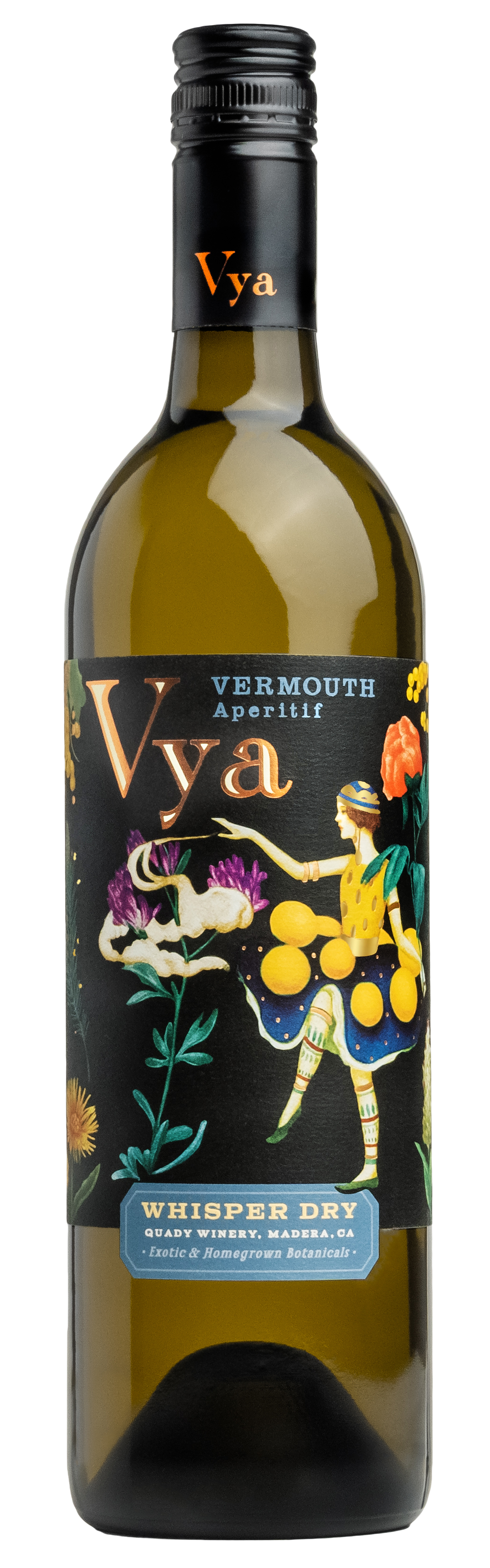 Quady Vya Whisper Dry Vermouth  Front Bottle Shot