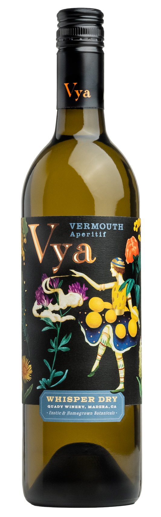 Quady Vya Whisper Dry Vermouth  Front Bottle Shot
