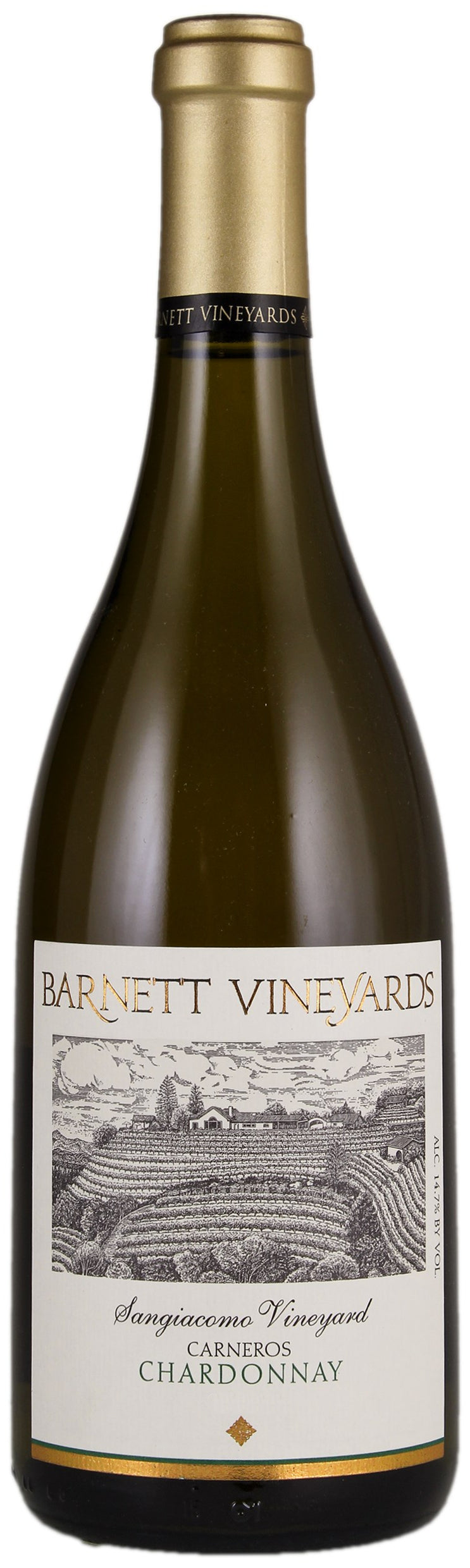 Barnett Vineyards Sangiacomo Vineyard Chardonnay 2021  Front Bottle Shot