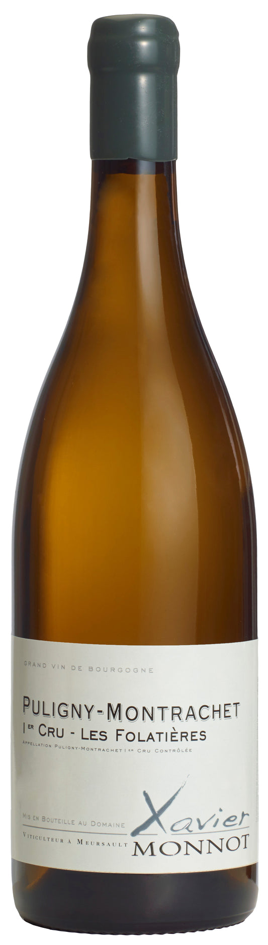 Xavier Monnot Puligny-Montrachet Les Folatieres Premier Cru 2022  Front Bottle Shot