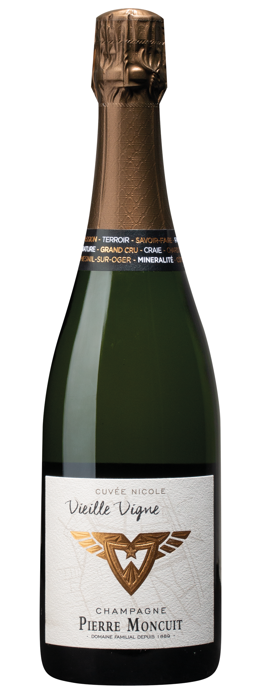 Pierre Moncuit Vieille Vigne Cuvee Nicole Extra Brut 2008  Front Bottle Shot