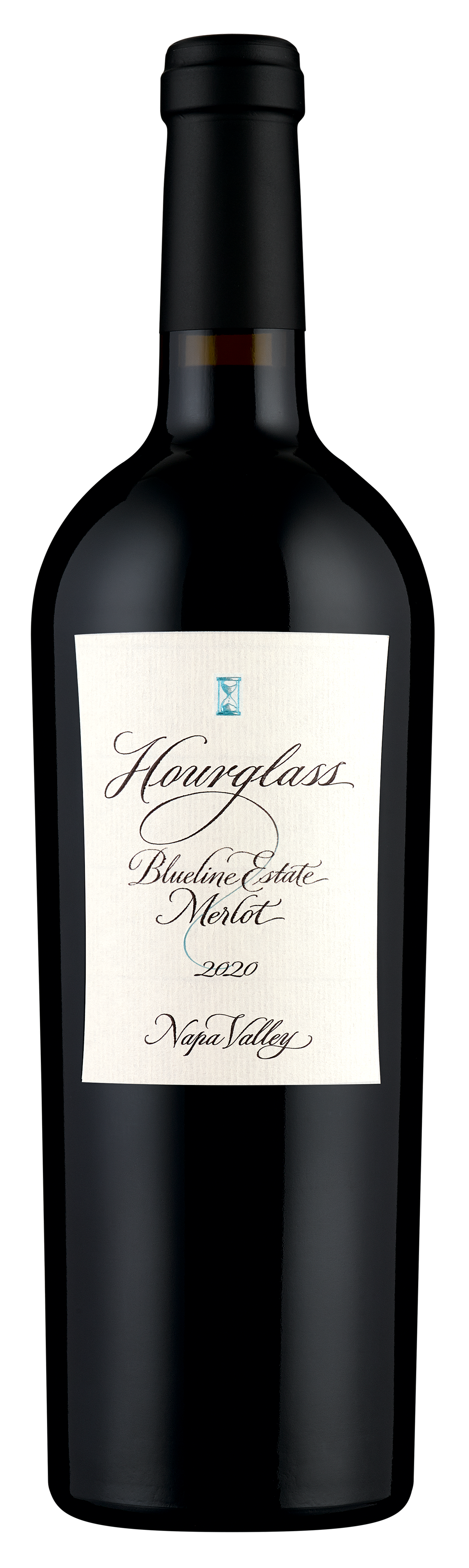 Hourglass Blueline Vineyard Merlot 2020  Front Bottle Shot