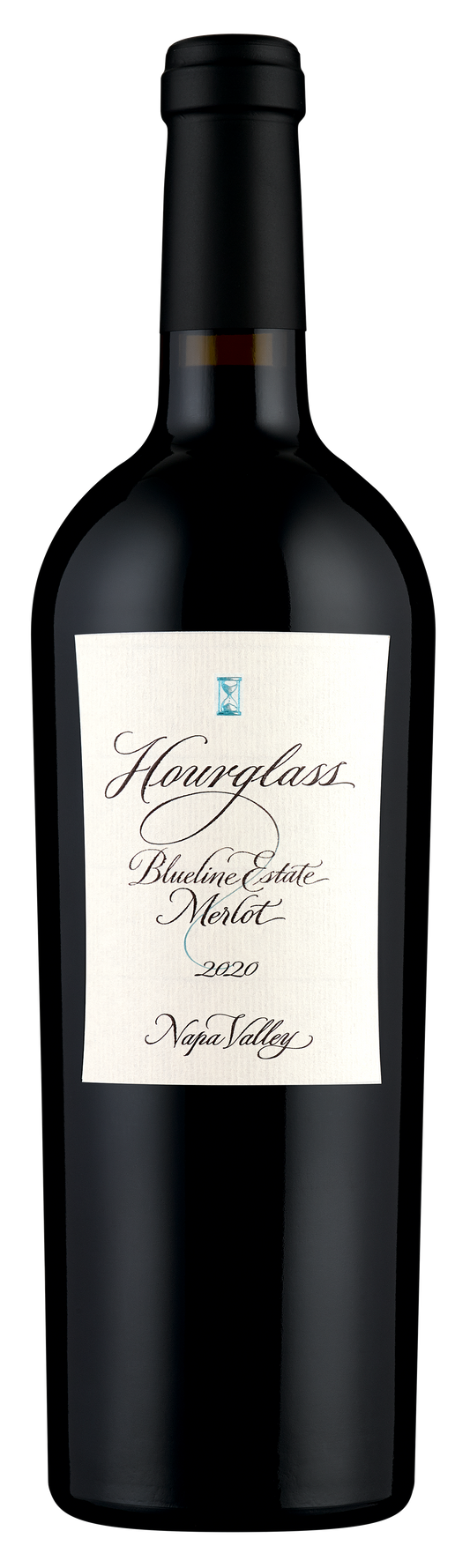 Hourglass Blueline Vineyard Merlot 2020  Front Bottle Shot