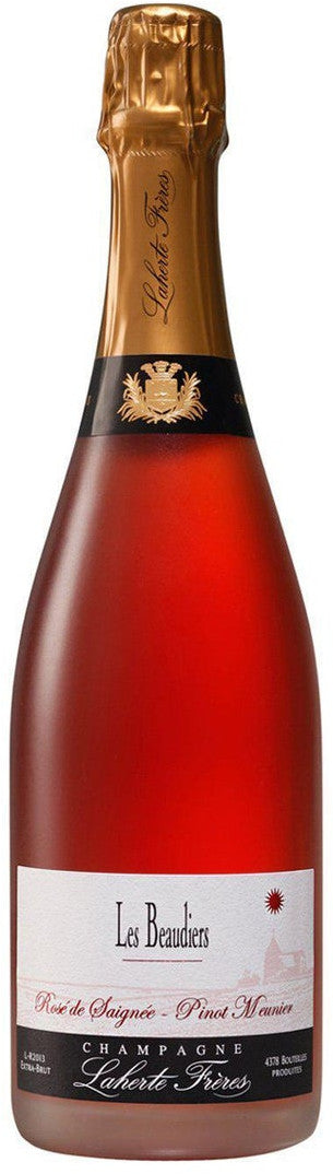 Laherte Freres Extra Brut Rose de Saignee Les Beaudiers  Front Bottle Shot