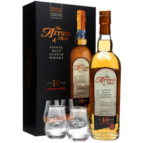 The Arran 10 Year Old Single Malt Scotch Whisky Gift Set