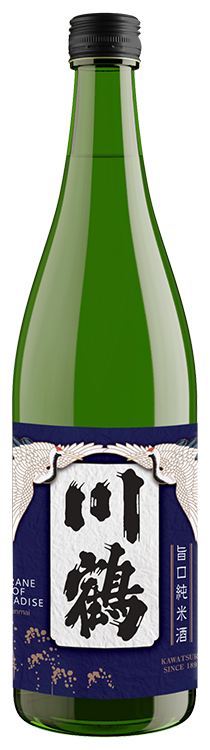 Kawatsuru Crane of Paradise Junmai Sake (720ML)  Front Bottle Shot
