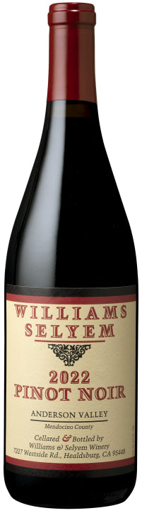 Williams Selyem Anderson Valley Pinot Noir 2022  Front Bottle Shot