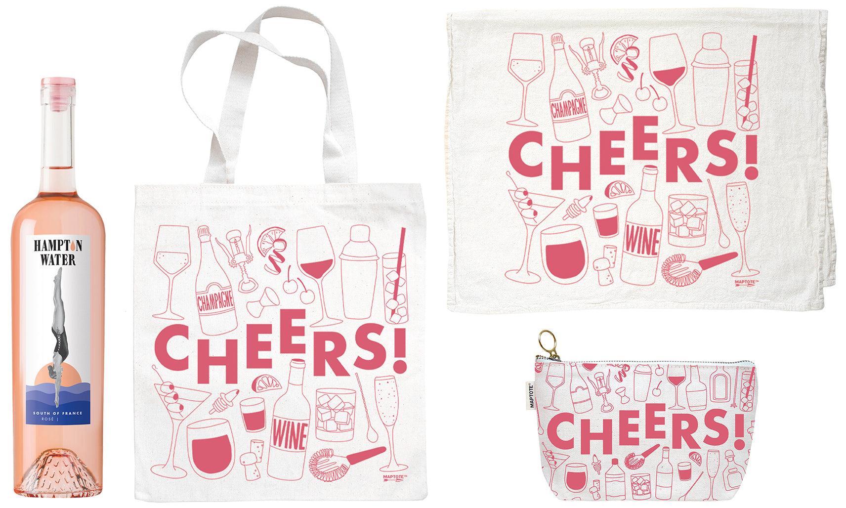 Hampton Water Rose & Maptotes Cheers! Gift Set
