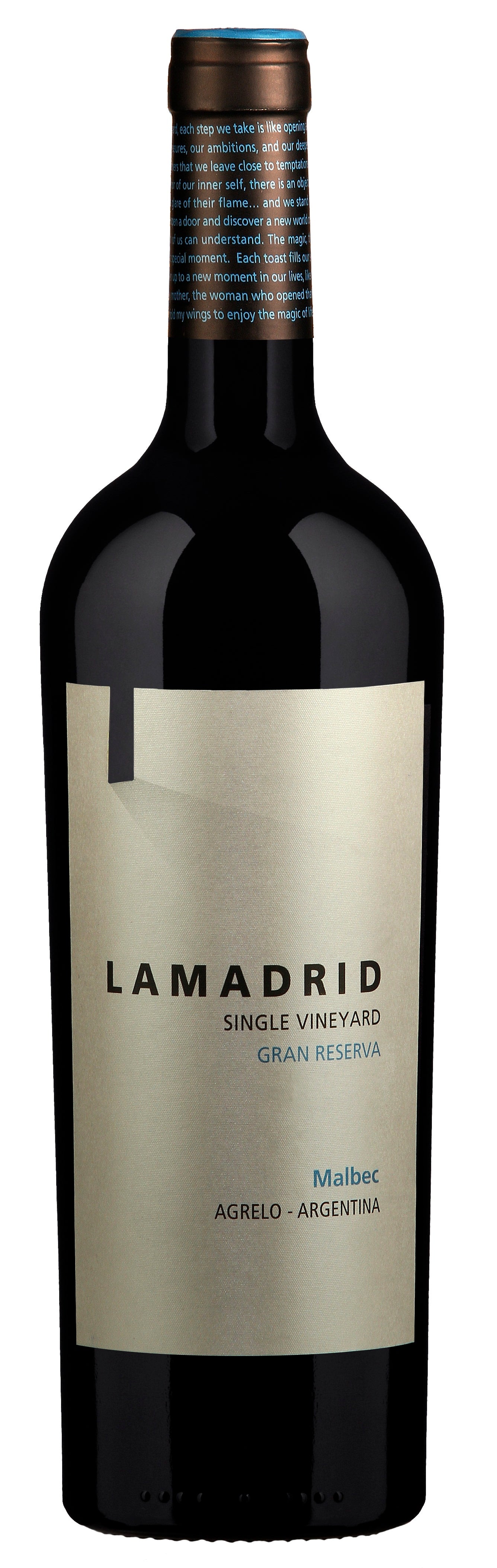 Lamadrid Single Vineyard Malbec Gran Reserva 2017  Front Bottle Shot