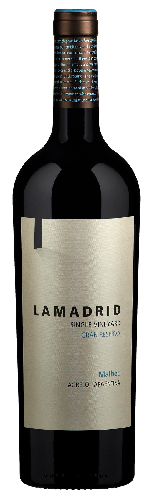 Lamadrid Single Vineyard Malbec Gran Reserva 2017  Front Bottle Shot