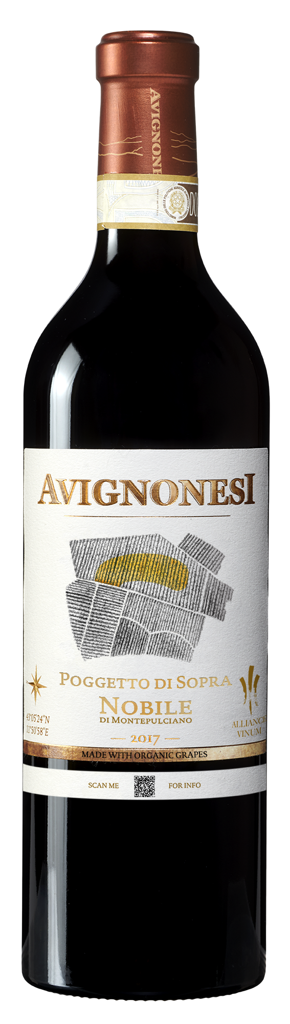 Avignonesi Poggetto di Sopra Alleanza Vino Nobile di Montepulciano 2017  Front Bottle Shot