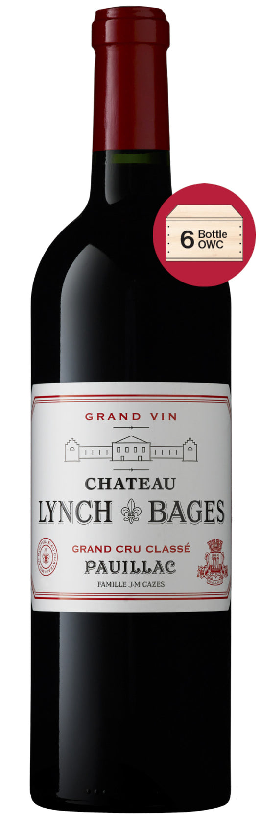 Chateau Lynch-Bages 6-Pack 2023 in Wood Case (OWC Futures Pre-Sale) 2023  Front Bottle Shot