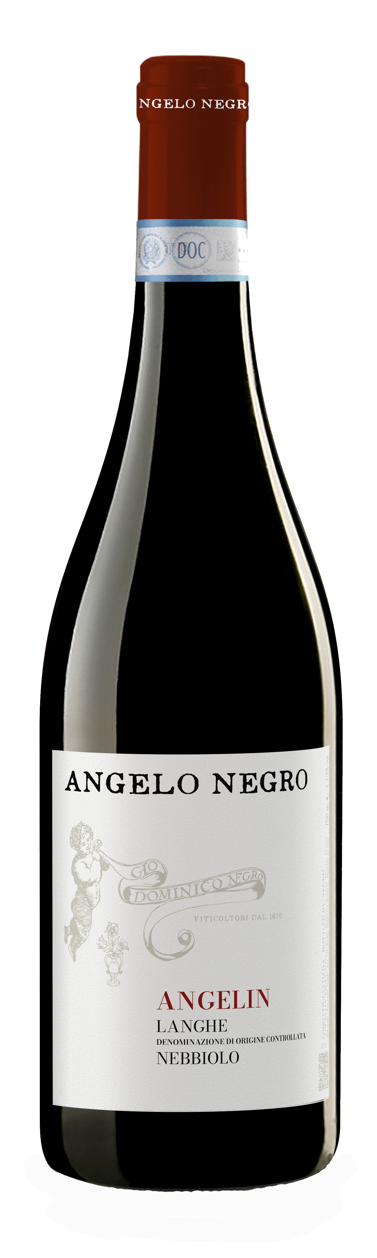 Angelo Negro Angelin Langhe Nebbiolo 2022  Front Bottle Shot